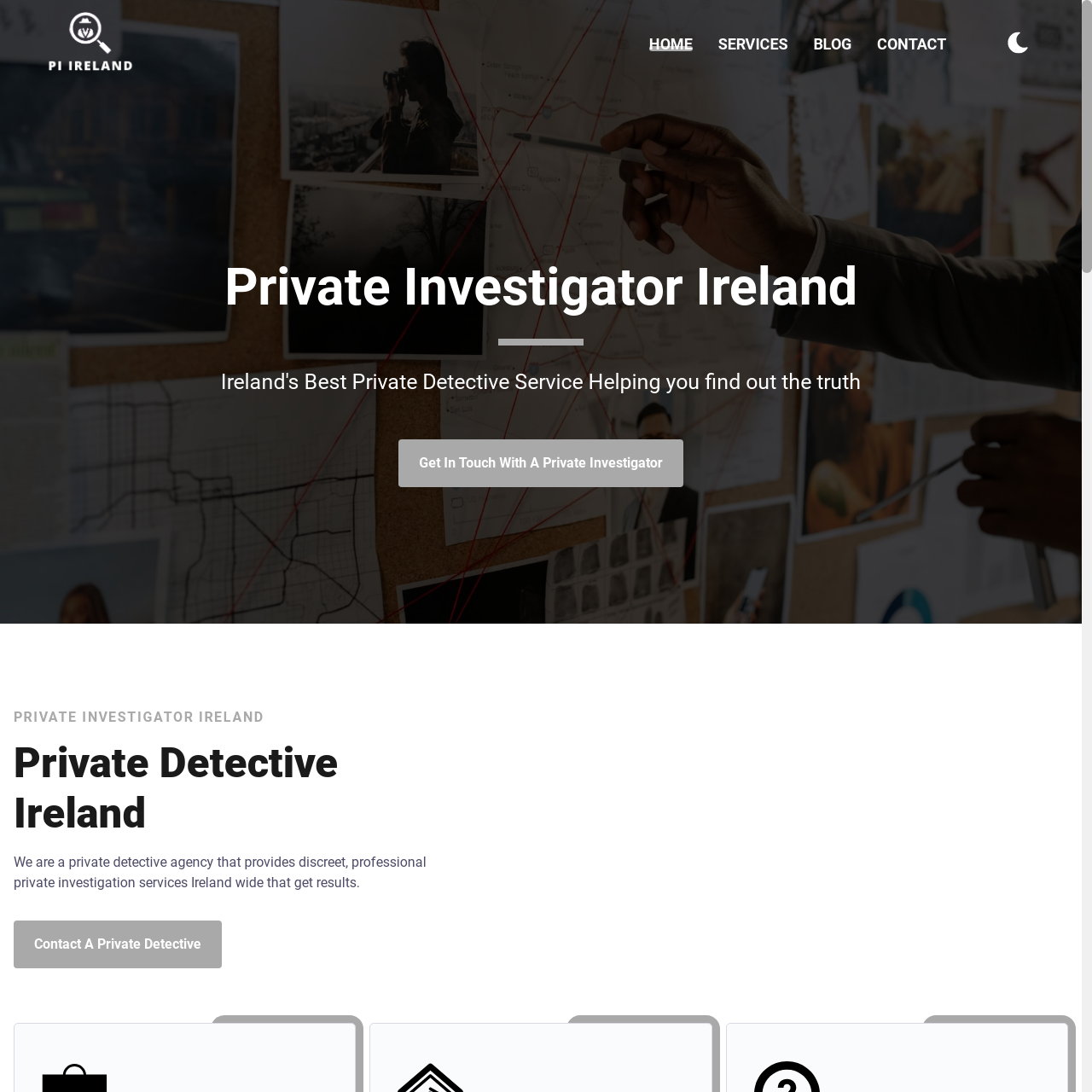 web design for private investigator